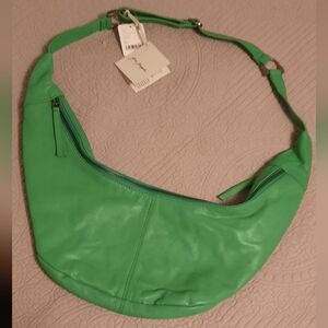 NWT Free People Green Leather Purse